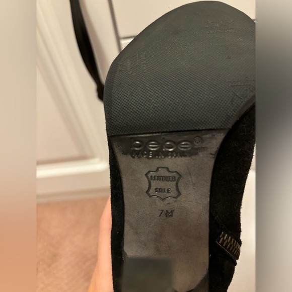 Y2K Bebe Black Suede fringe boots - Picture 5 of 7